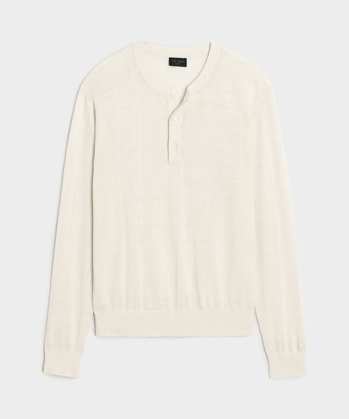 Linen-Cotton Henley Sweater