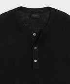 Linen-Cotton Henley Sweater