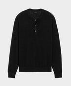 Linen-Cotton Henley Sweater