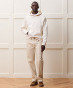 Cotton-Camelhair Fleece Hoodie in Vintage White