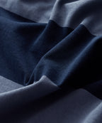 Close-up detail of the Todd Snyder Rugby Striped Cropped Jersey Tee.
