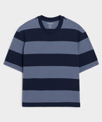 Flat lay of the Todd Snyder Rugby Striped Cropped Jersey Tee.