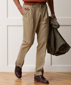 Model wearing the Todd Snyder Italian Cotton Modern Chino in Khaki.