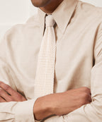 Italian Cotton-Linen Long Point Collar Dress Shirt