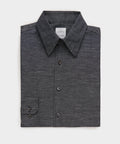 Italian Cotton-Linen Long Point Collar Dress Shirt