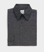 Italian Cotton-Linen Long Point Collar Dress Shirt