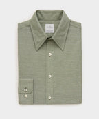 Italian Cotton-Linen Long Point Collar Dress Shirt