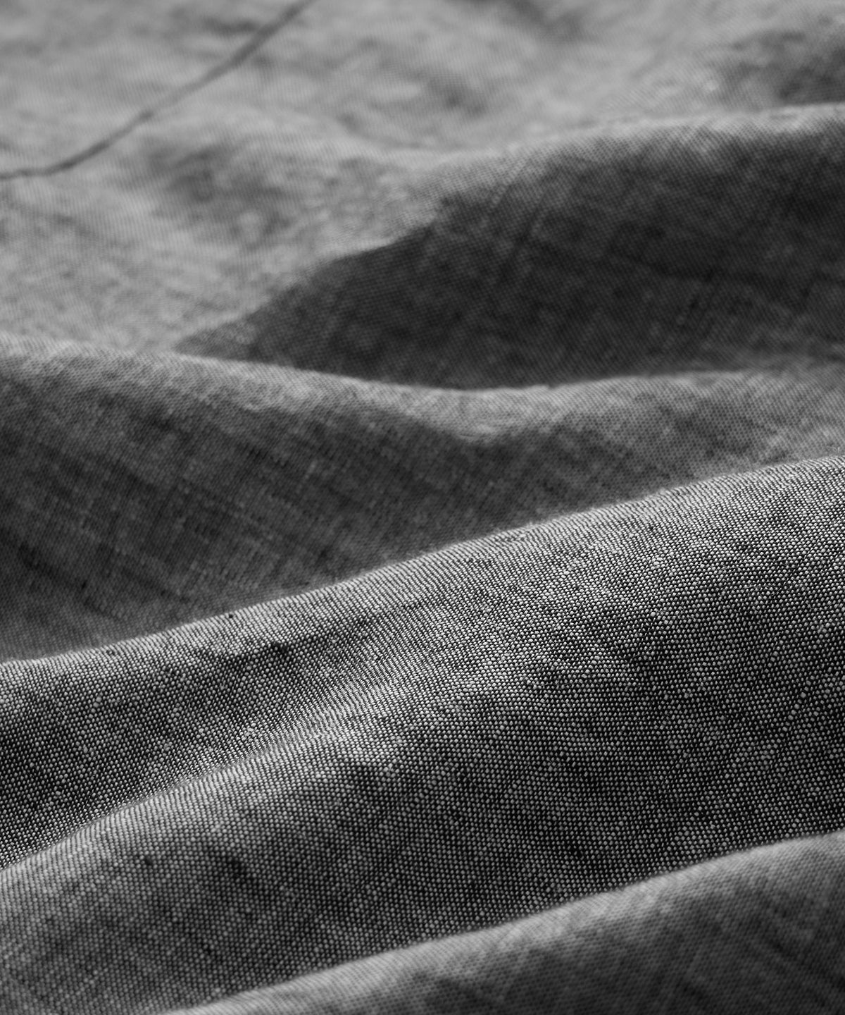 Close-up detail of the Todd Snyder Linen Western Shirt.