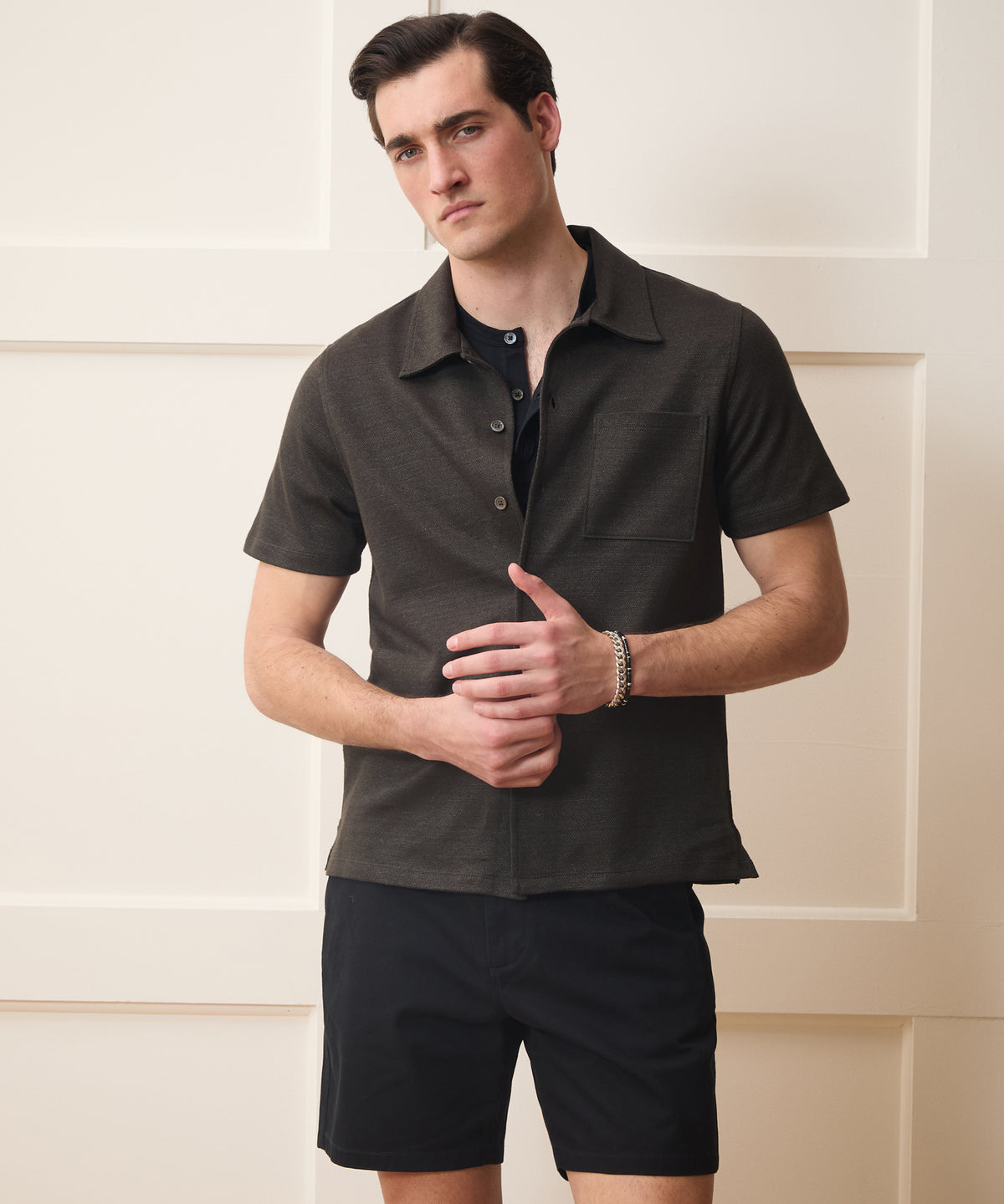 Italian Linen-Cotton Knit Shirt