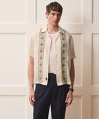 Embroidered Voile Capri Shirt