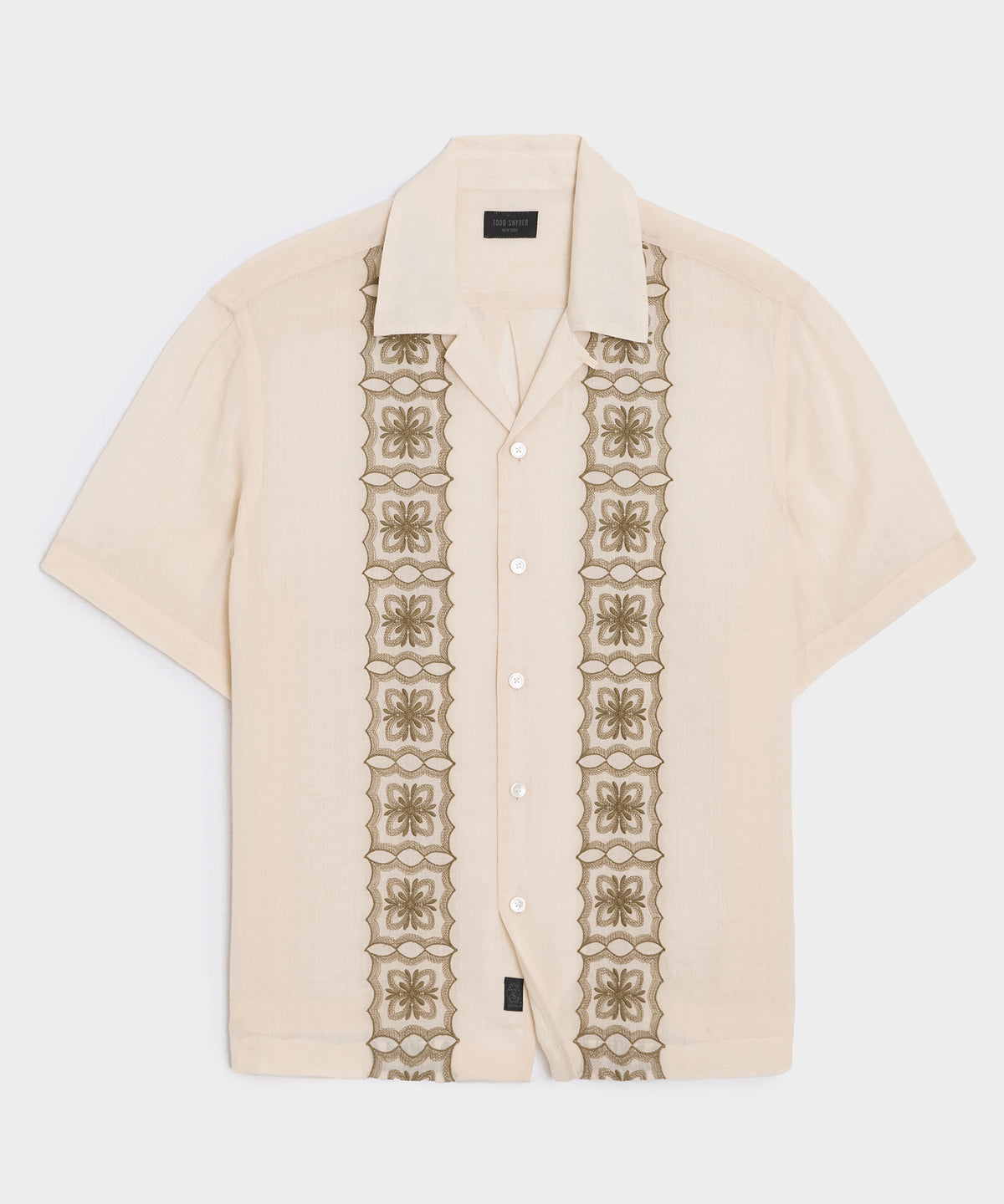 Embroidered Voile Capri Shirt