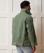 Model wearing the Barbour Bedale Jacket in Moss.