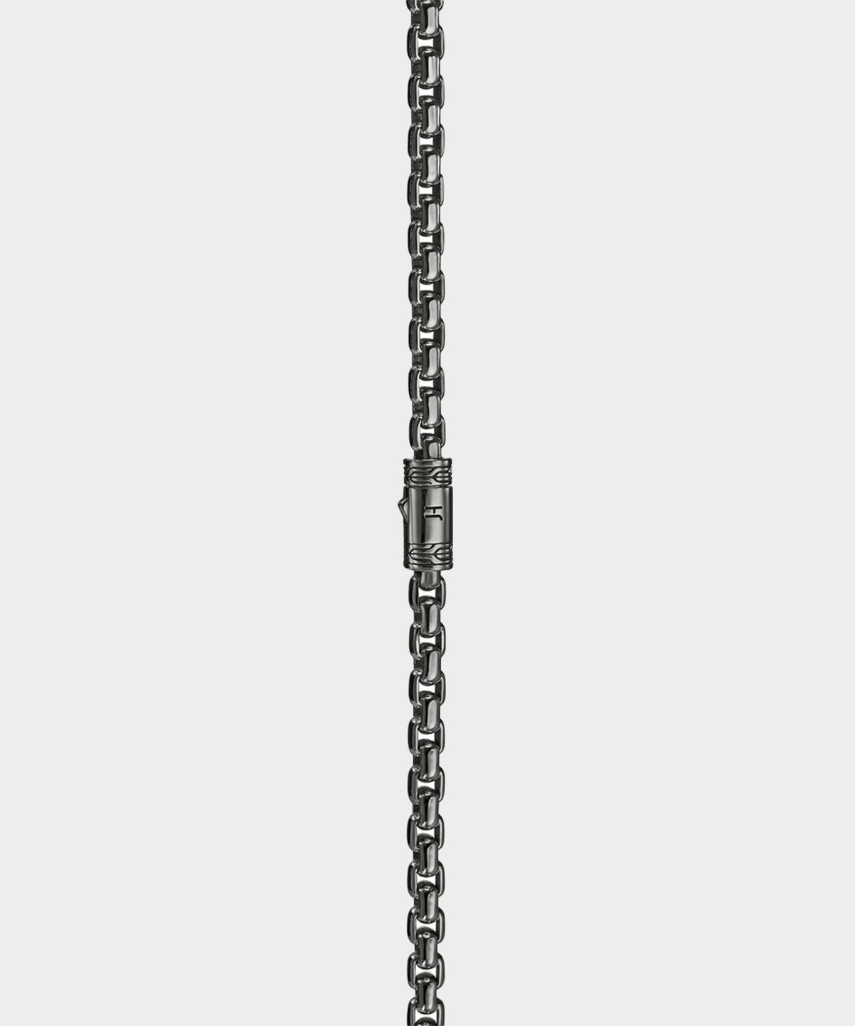 John Hardy Dark Sterling Silver Box Chain Necklace