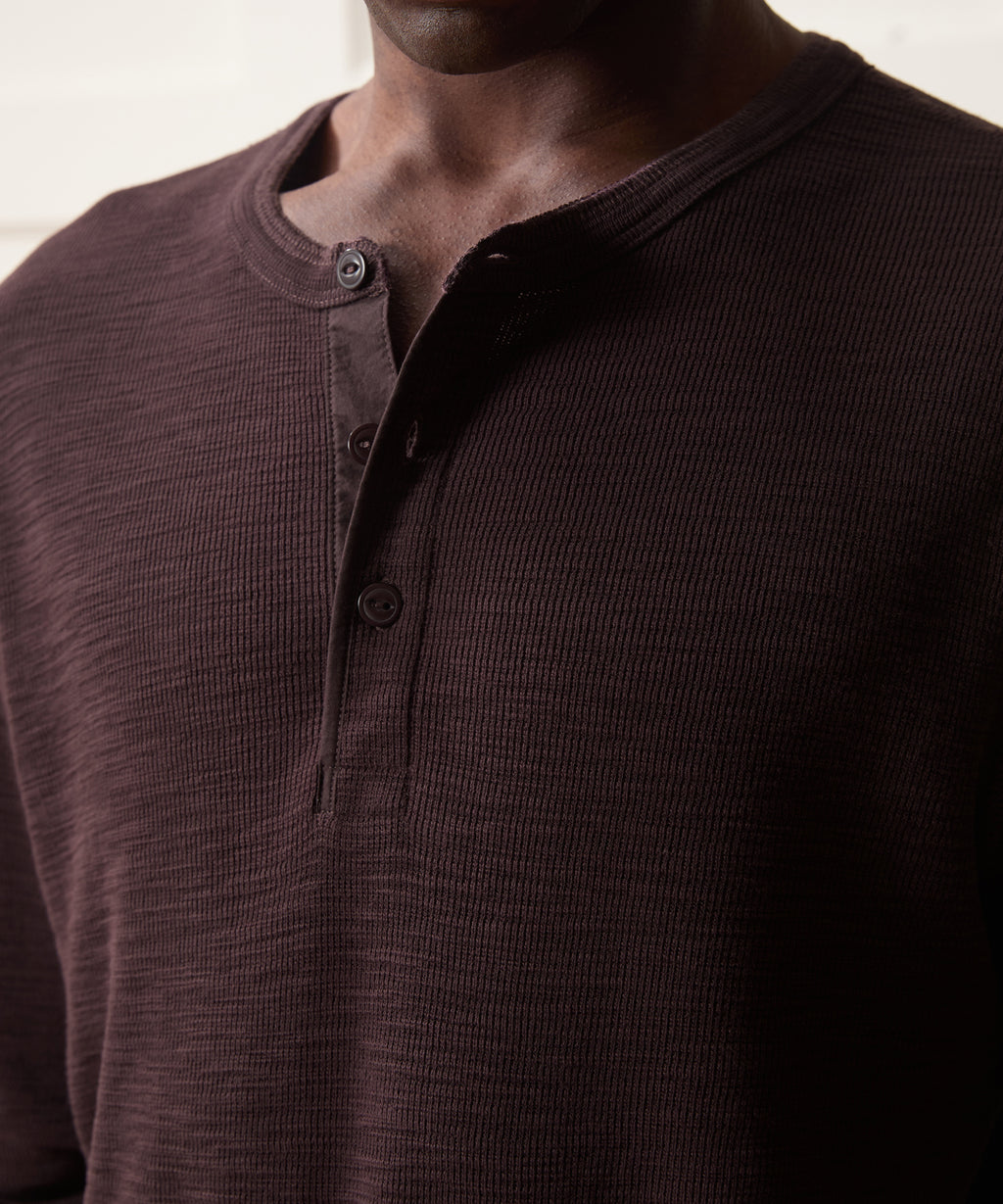 Lightweight Mini Waffle Henley