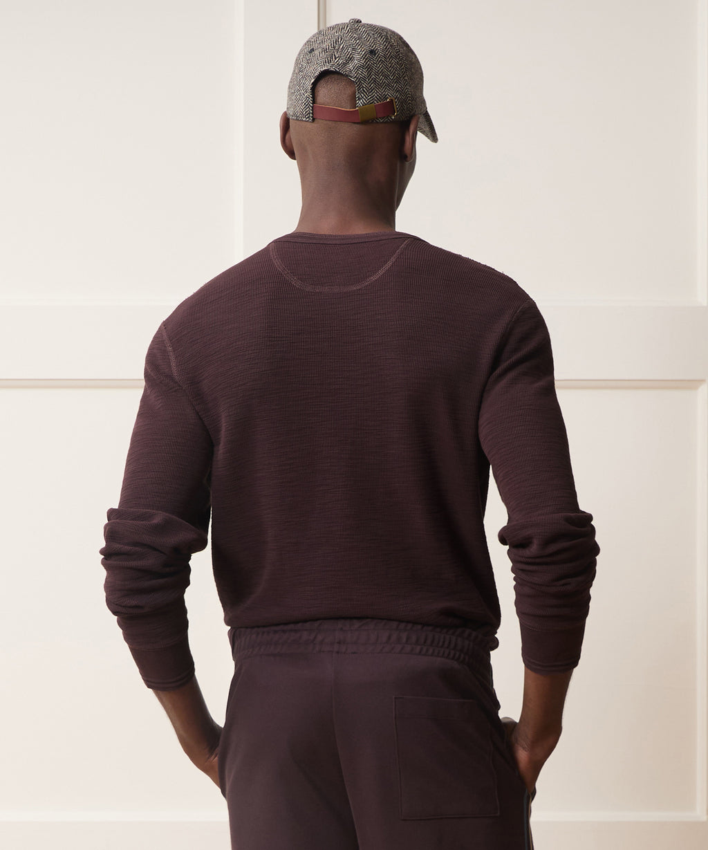 Lightweight Mini Waffle Henley