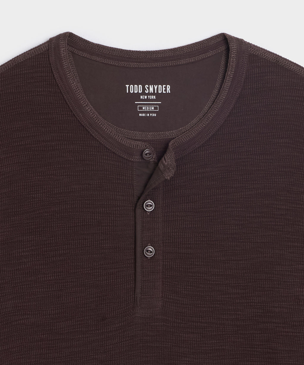 Lightweight Mini Waffle Henley