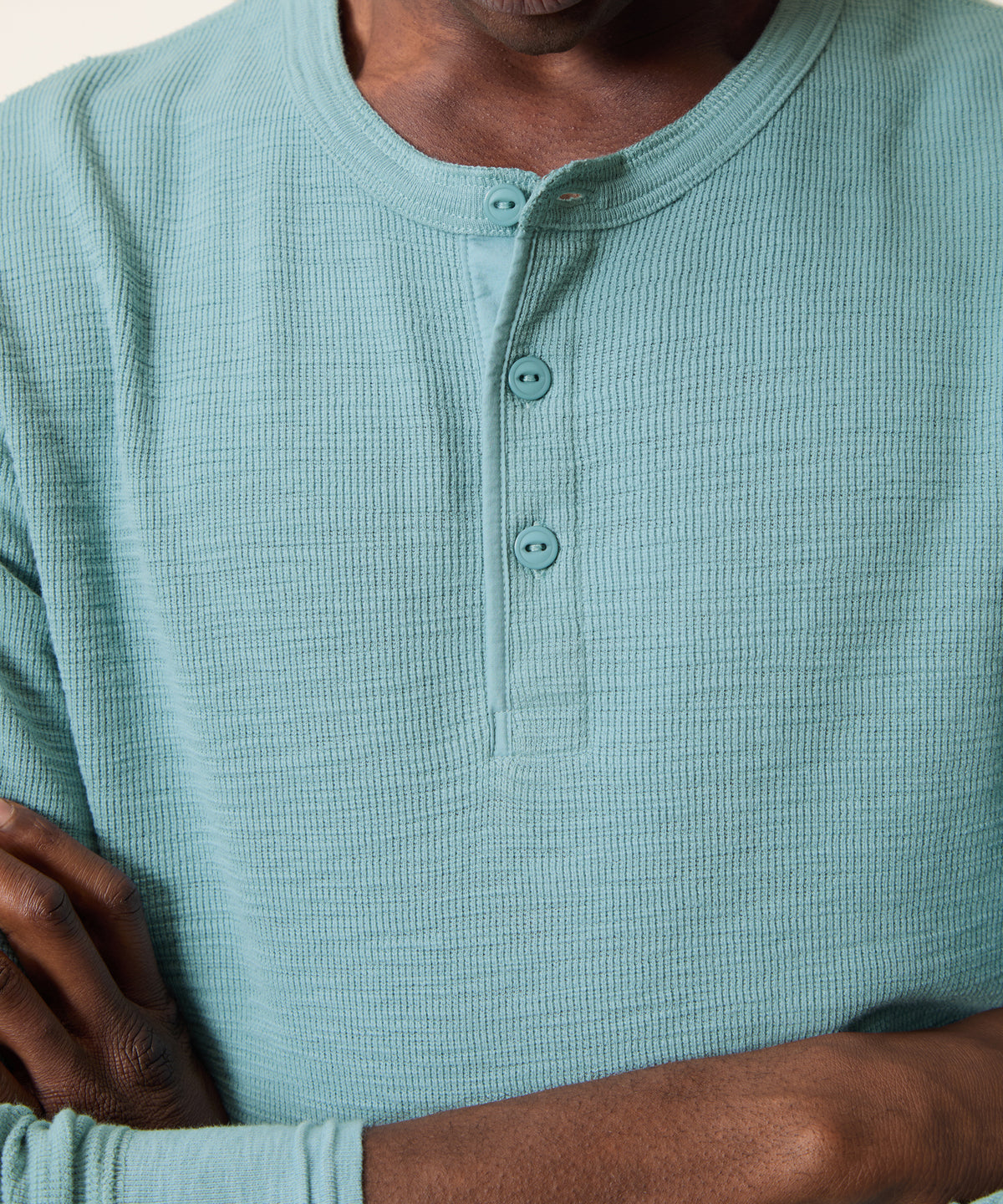 Lightweight Mini Waffle Henley