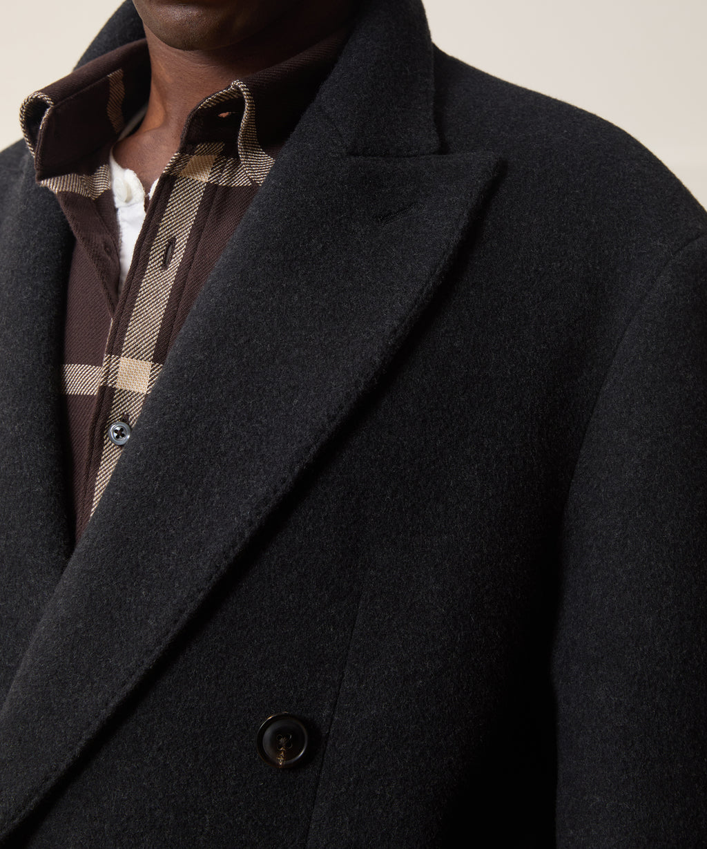 Italian Wool-Cashmere Double-Breasted Topcoat