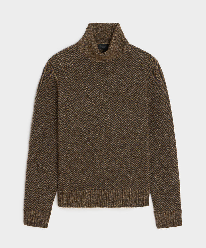 Herringbone Turtleneck Sweater