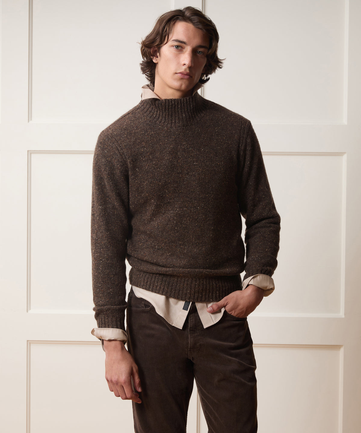Donegal Cashmere Mockneck Sweater