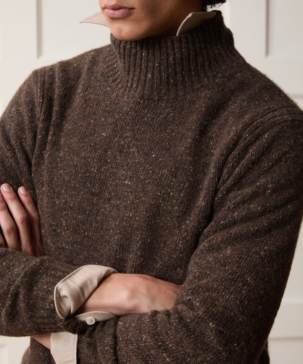 Donegal Cashmere Mockneck Sweater