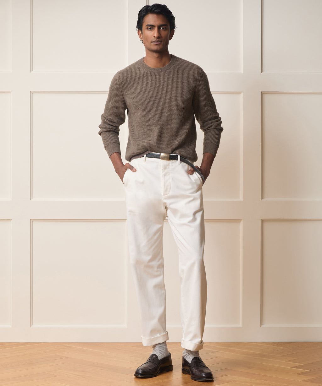 Waffle Cashmere Crewneck