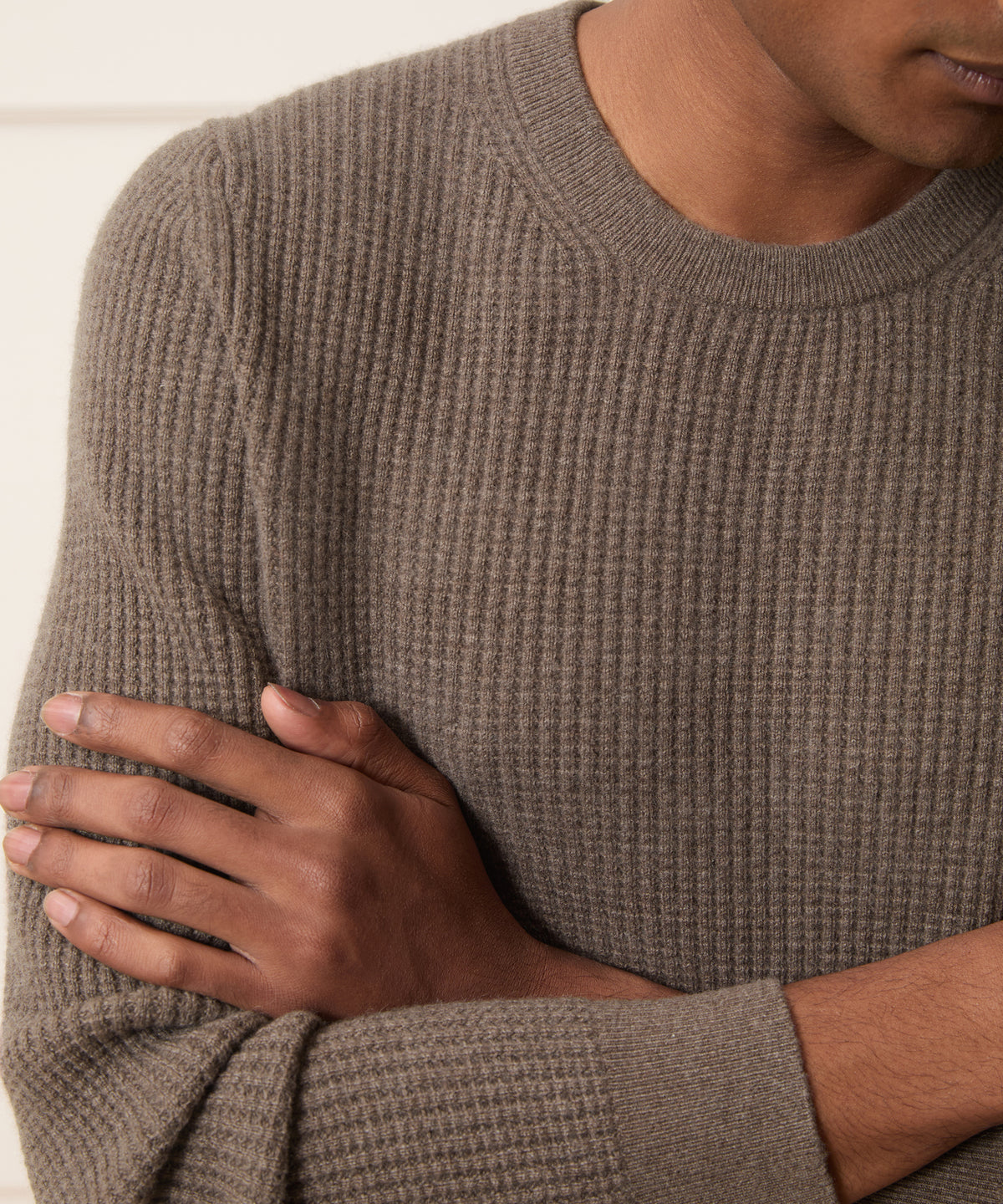 Waffle Cashmere Crewneck