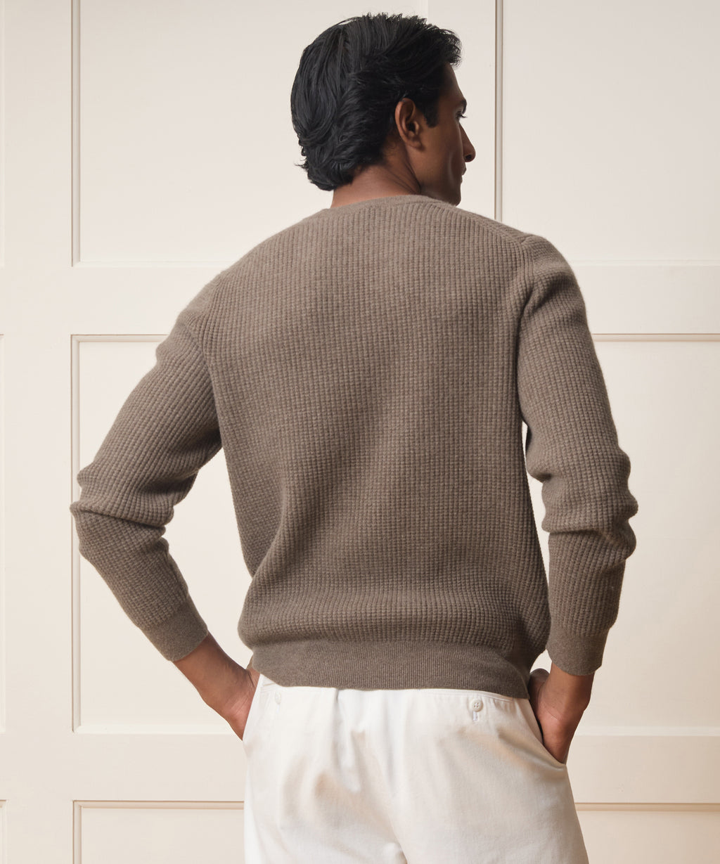 Waffle Cashmere Crewneck