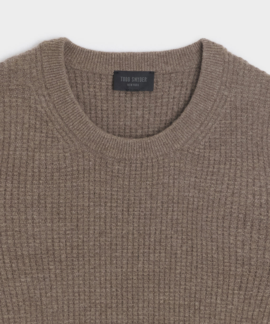 Waffle Cashmere Crewneck