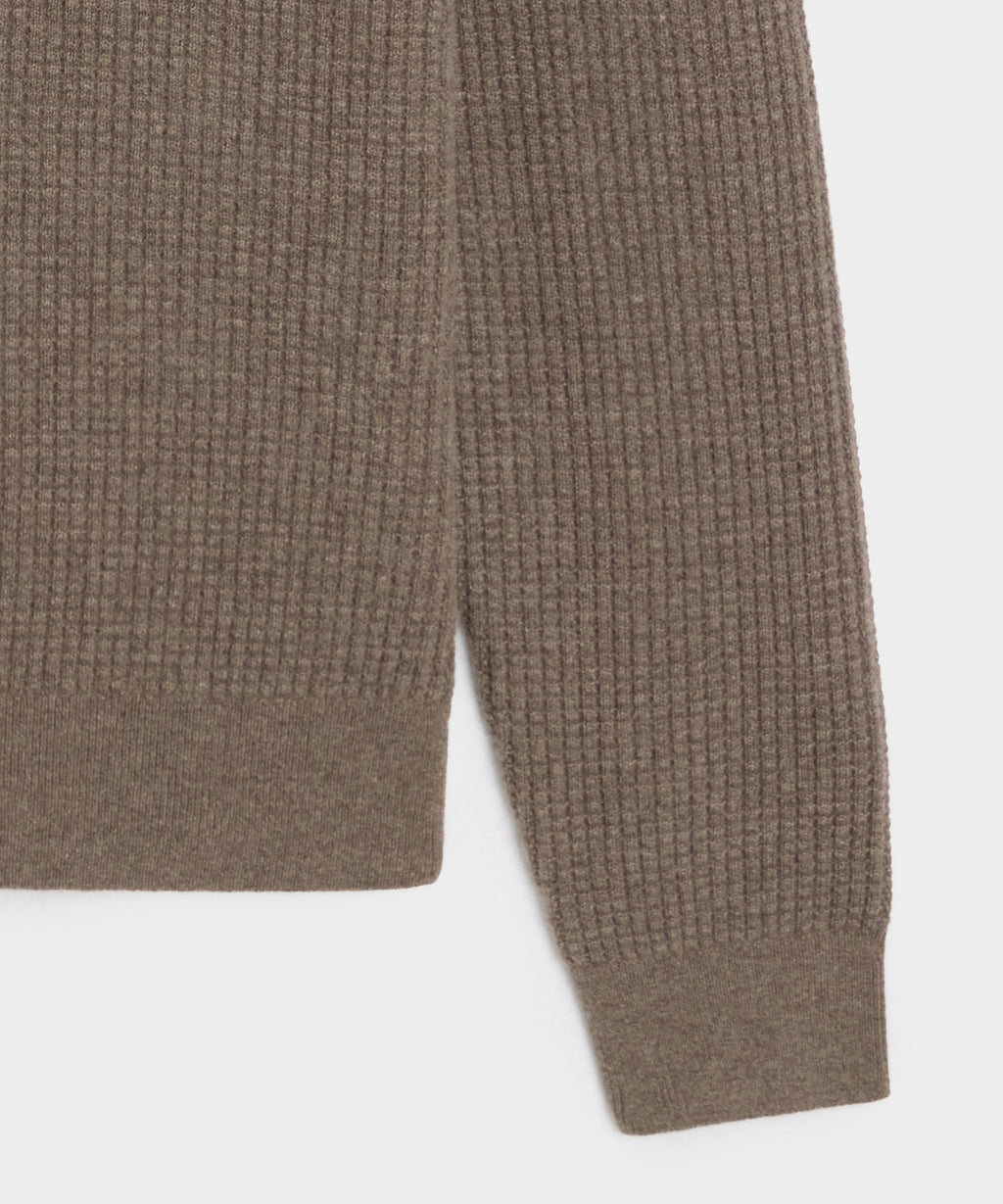 Waffle Cashmere Crewneck