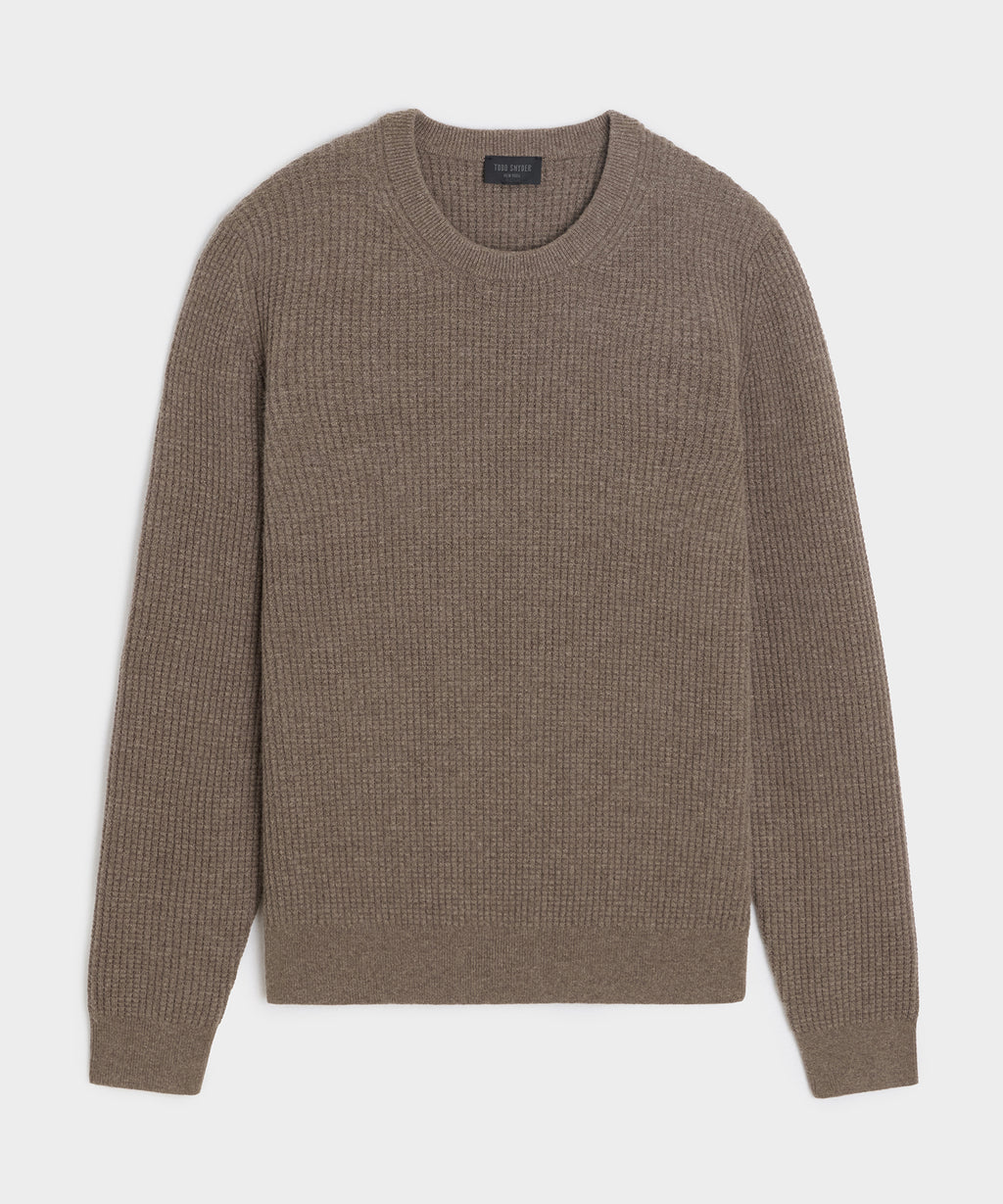 Waffle Cashmere Crewneck