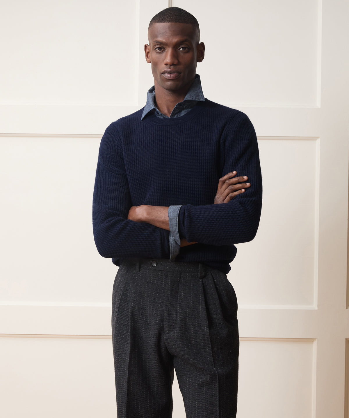 Waffle Cashmere Crewneck