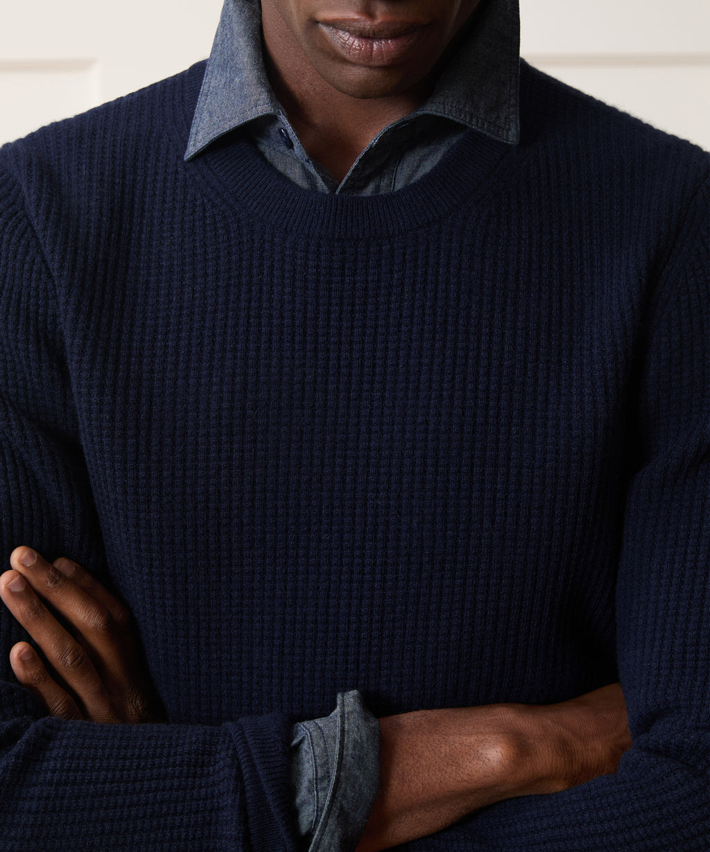 Waffle Cashmere Crewneck
