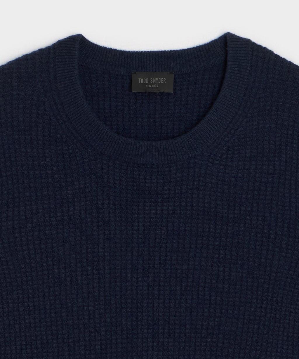 Waffle Cashmere Crewneck