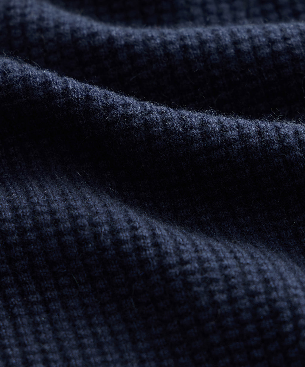 Waffle Cashmere Crewneck