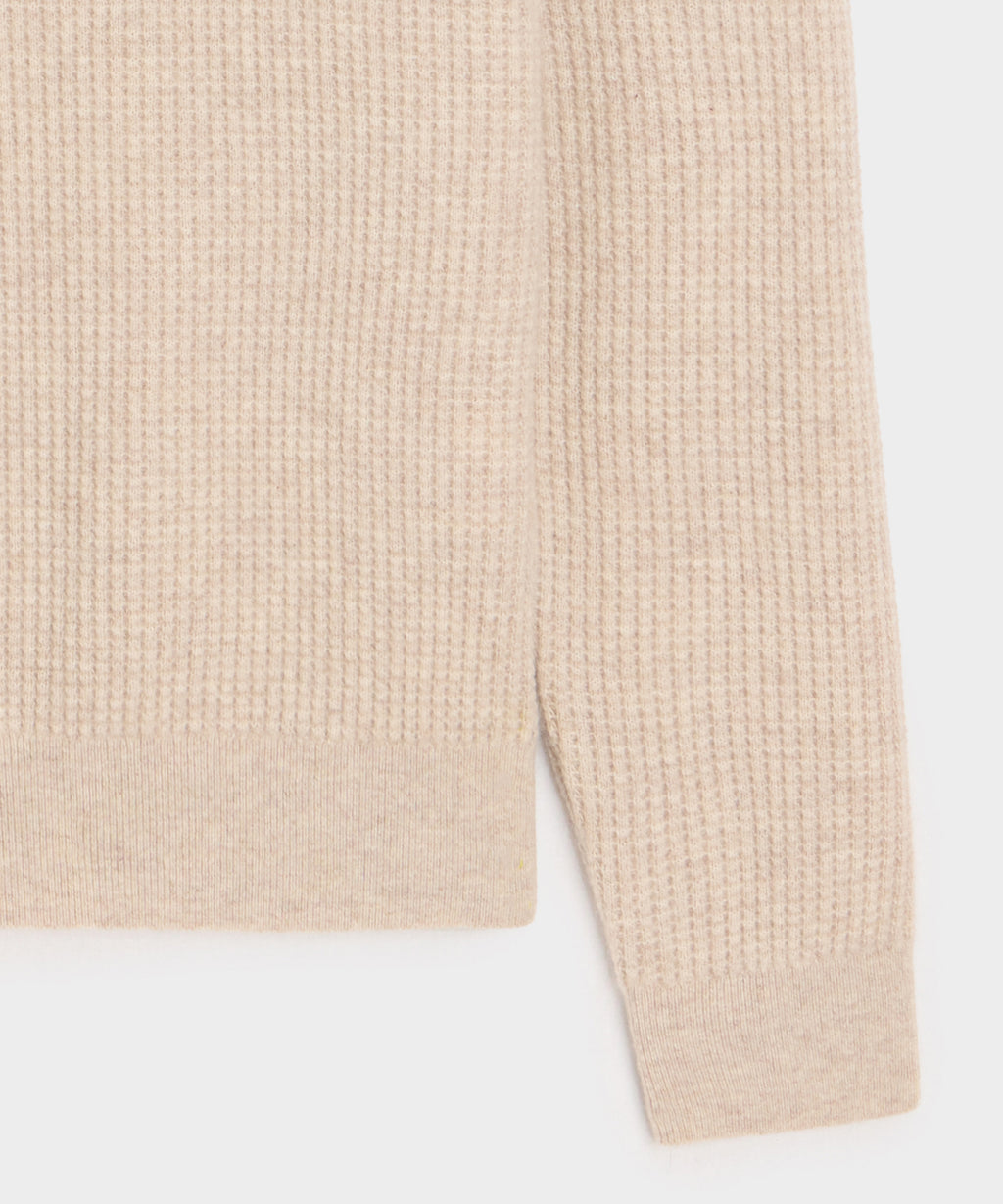 Waffle Cashmere Crewneck
