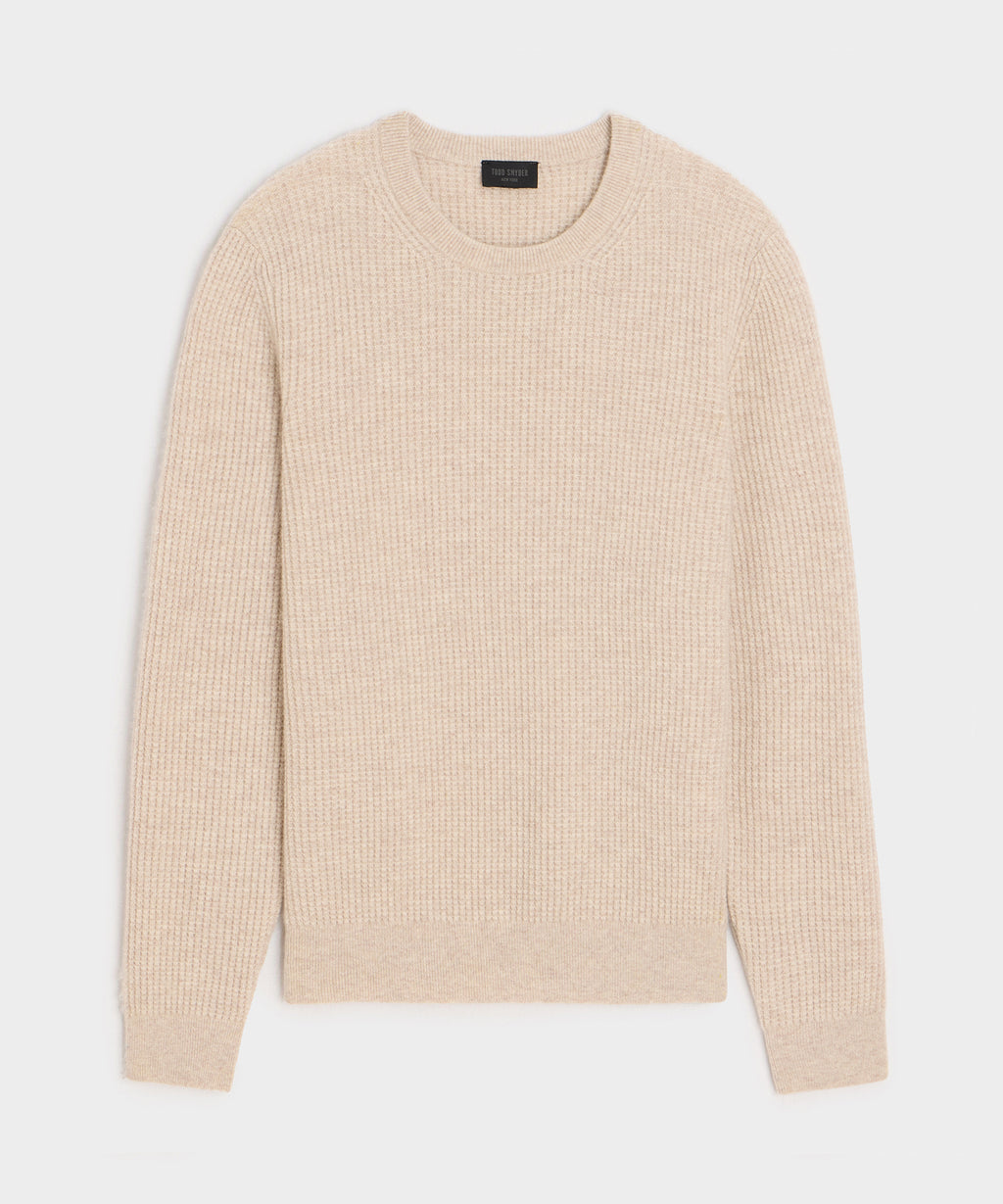 Waffle Cashmere Crewneck