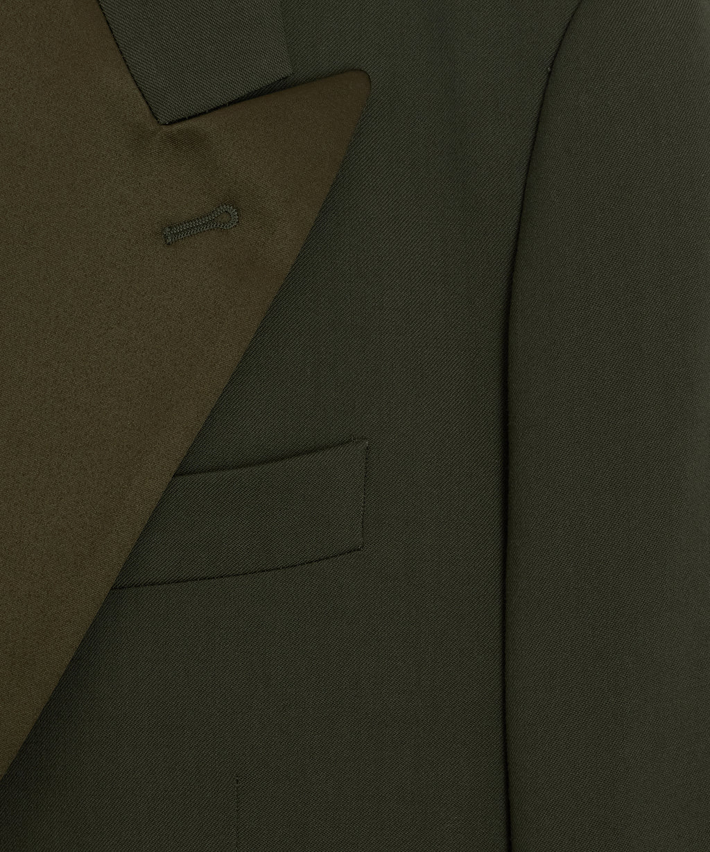 Italian Gabardine Double-Breasted Tuxedo Jacket
