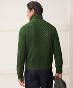 Lattice Mockneck Sweater Jacket
