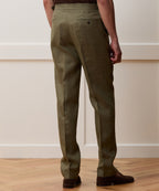 Straight Fit Irish Linen Side Tab Trouser