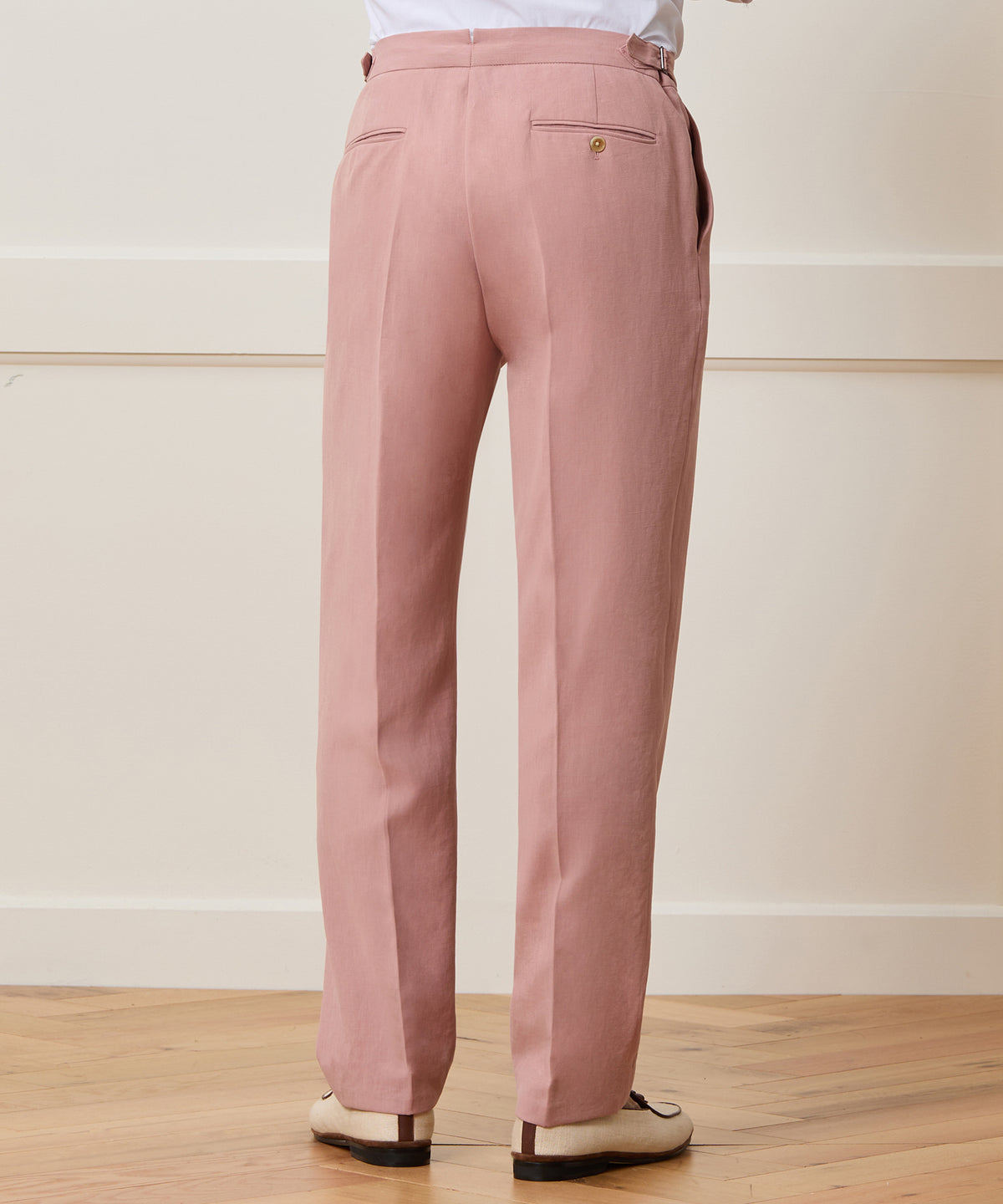Italian Sueded Linen Side Tab Trouser