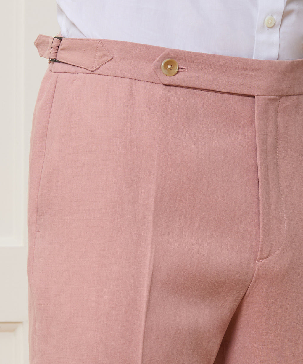 Italian Sueded Linen Side Tab Trouser