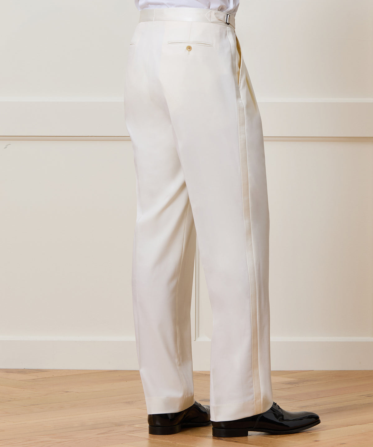 Relaxed Italian Wool Tuxedo Trouser