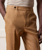 Straight Fit Linen Tab Trouser
