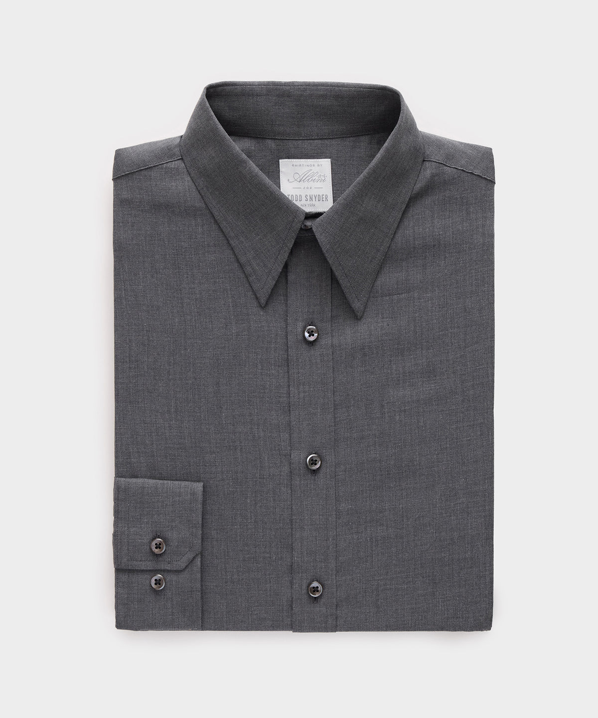 Italian Featherweight Flannel Long Point Collar Dress Shirt