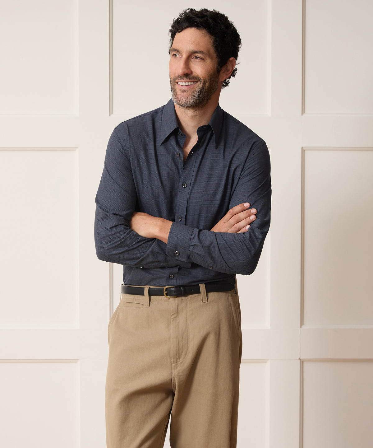 Italian Featherweight Flannel Long Point Collar Dress Shirt