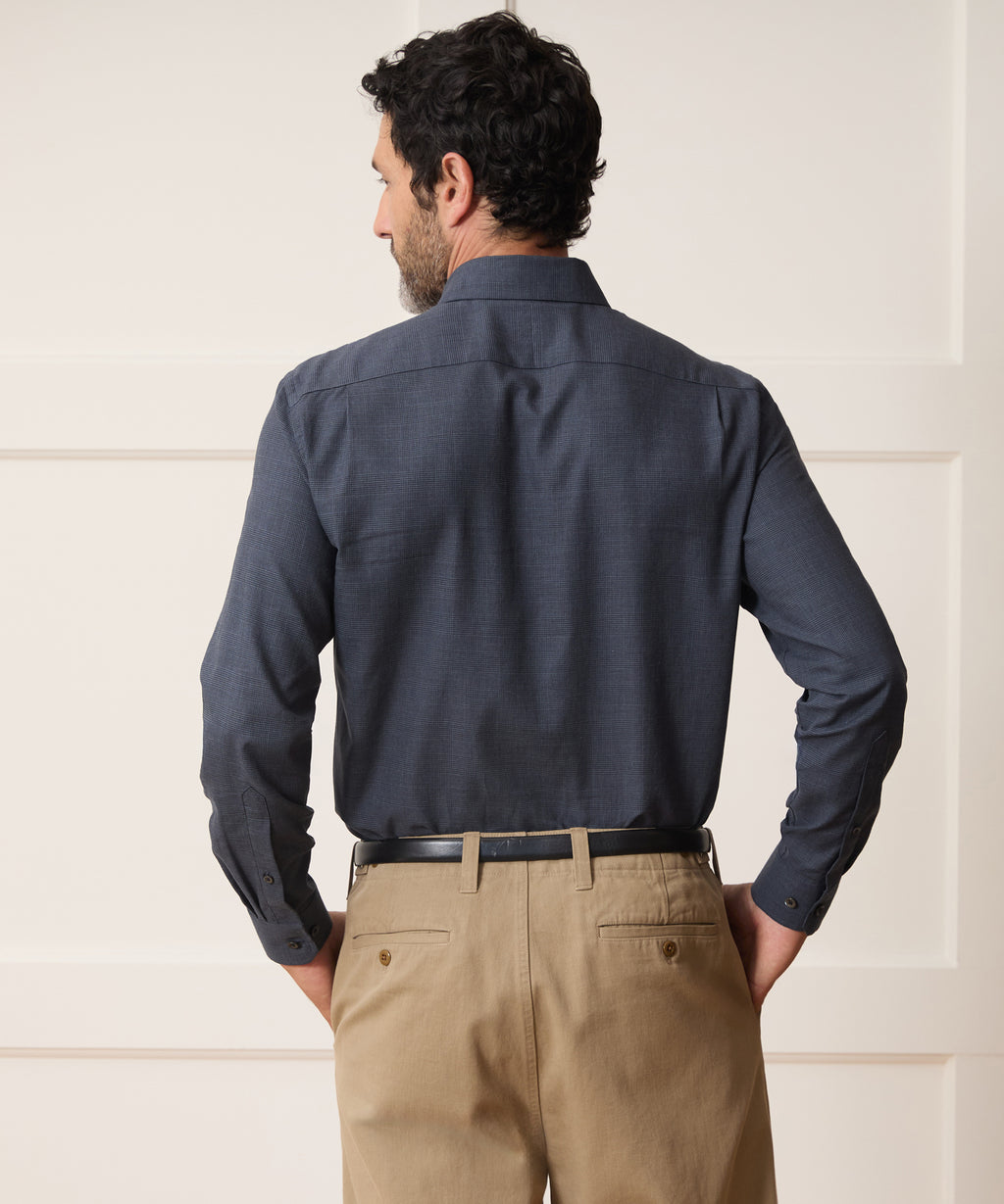 Italian Featherweight Flannel Long Point Collar Dress Shirt