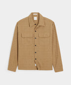 Italian Wool Field Shirt in Tan Check