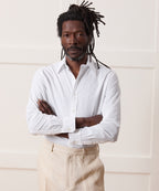Seersucker Long Point Collar Dress Shirt