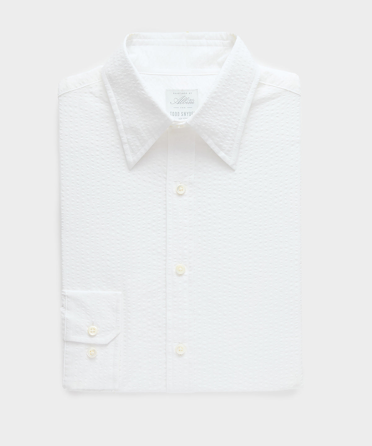 Seersucker Long Point Collar Dress Shirt